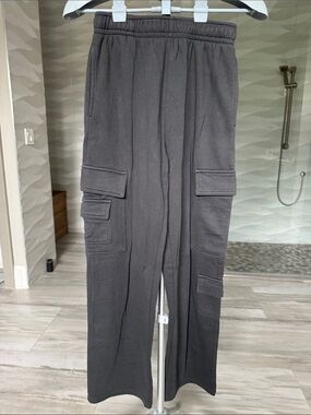 Garage Charcoal Gray Cargo Joggers with Elastic Waist Small